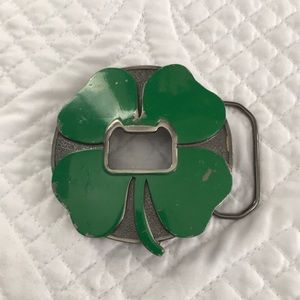 Lucky shamrock bottle opener belt buckle